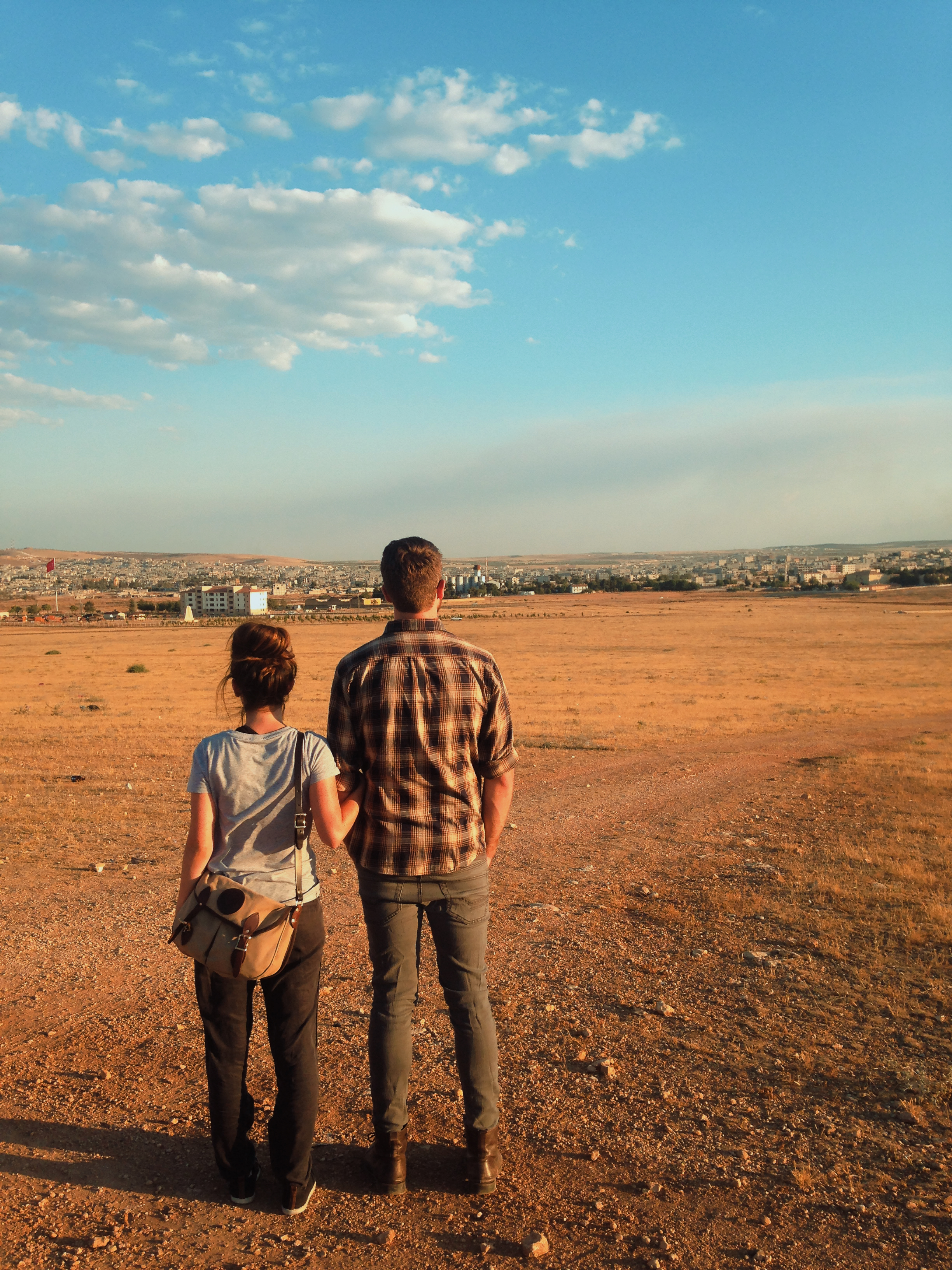 husband and wife in the desert